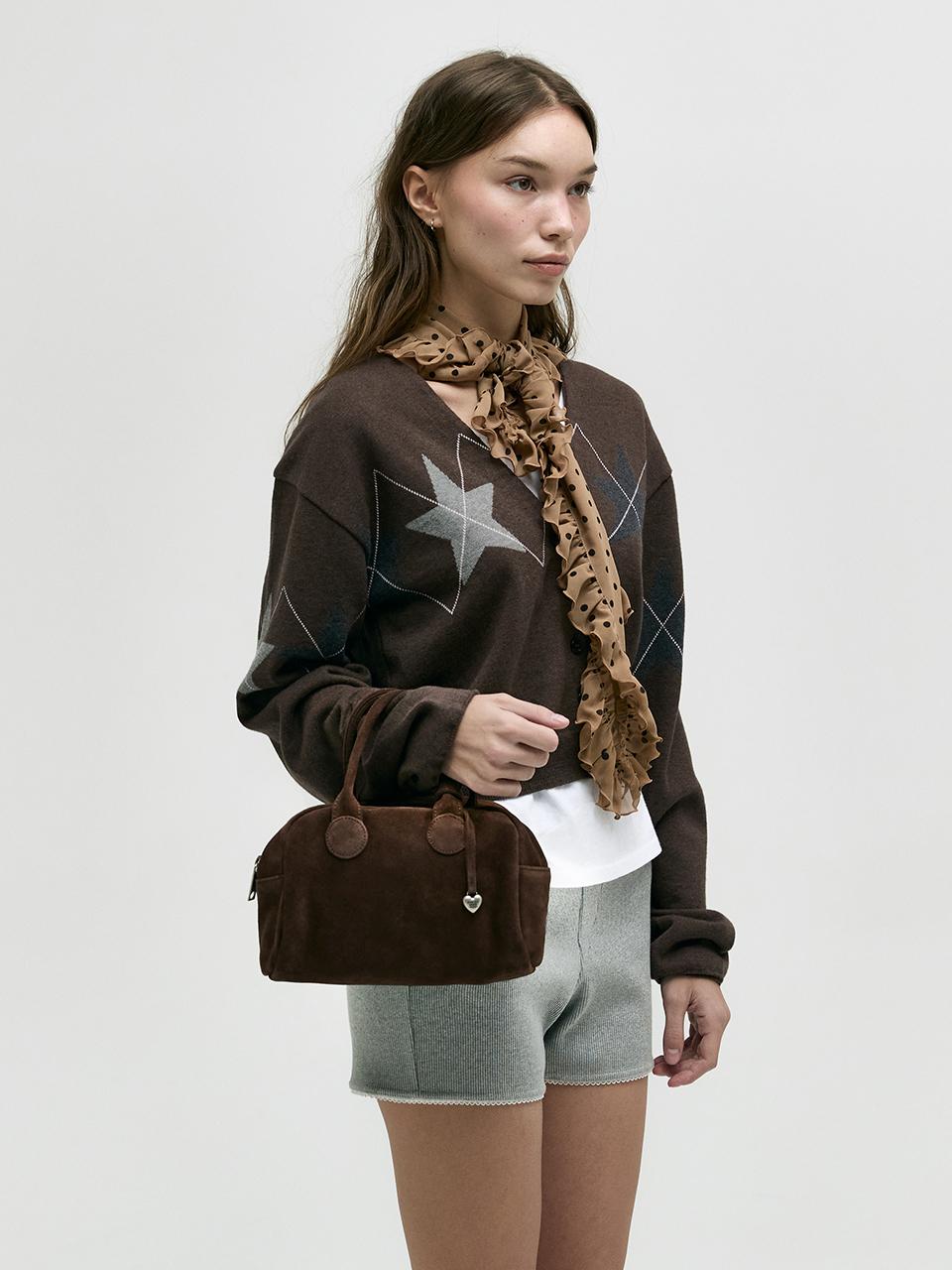 MARGESHERWOOD MARGESHERWOOD SOFT BOWLING TOTE BAG [brown suede]