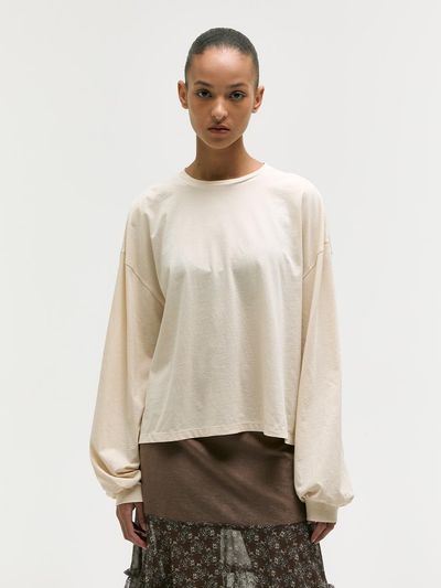 MARGESHERWOOD [MARGESHERWOOD] SUMMER BREEZE LONG SLEEVE T-SHIRTS [beige]