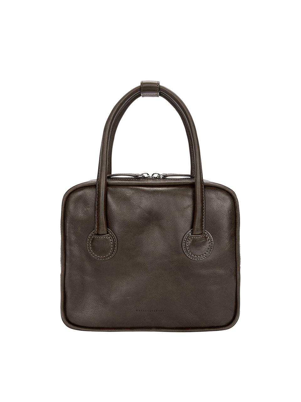 MARGESHERWOOD PIPING SLIM TOTE Bag_washed brown pull-up