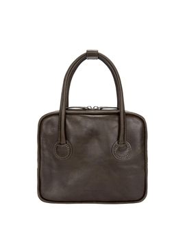 MARGESHERWOOD PIPING SLIM TOTE Bag_washed brown pull-up