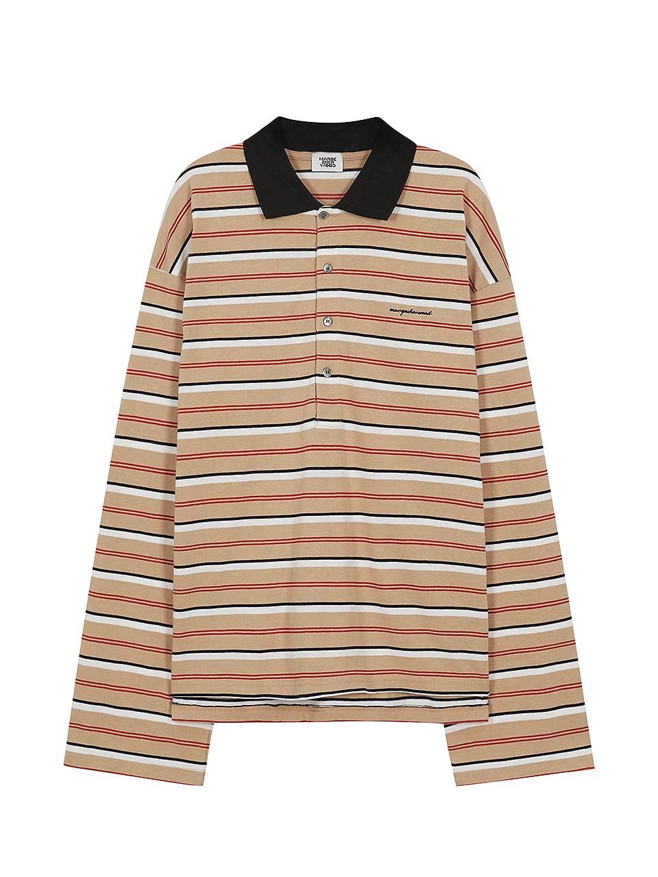 MARGESHERWOOD PK STRIPE LONG SLEEVE_beige