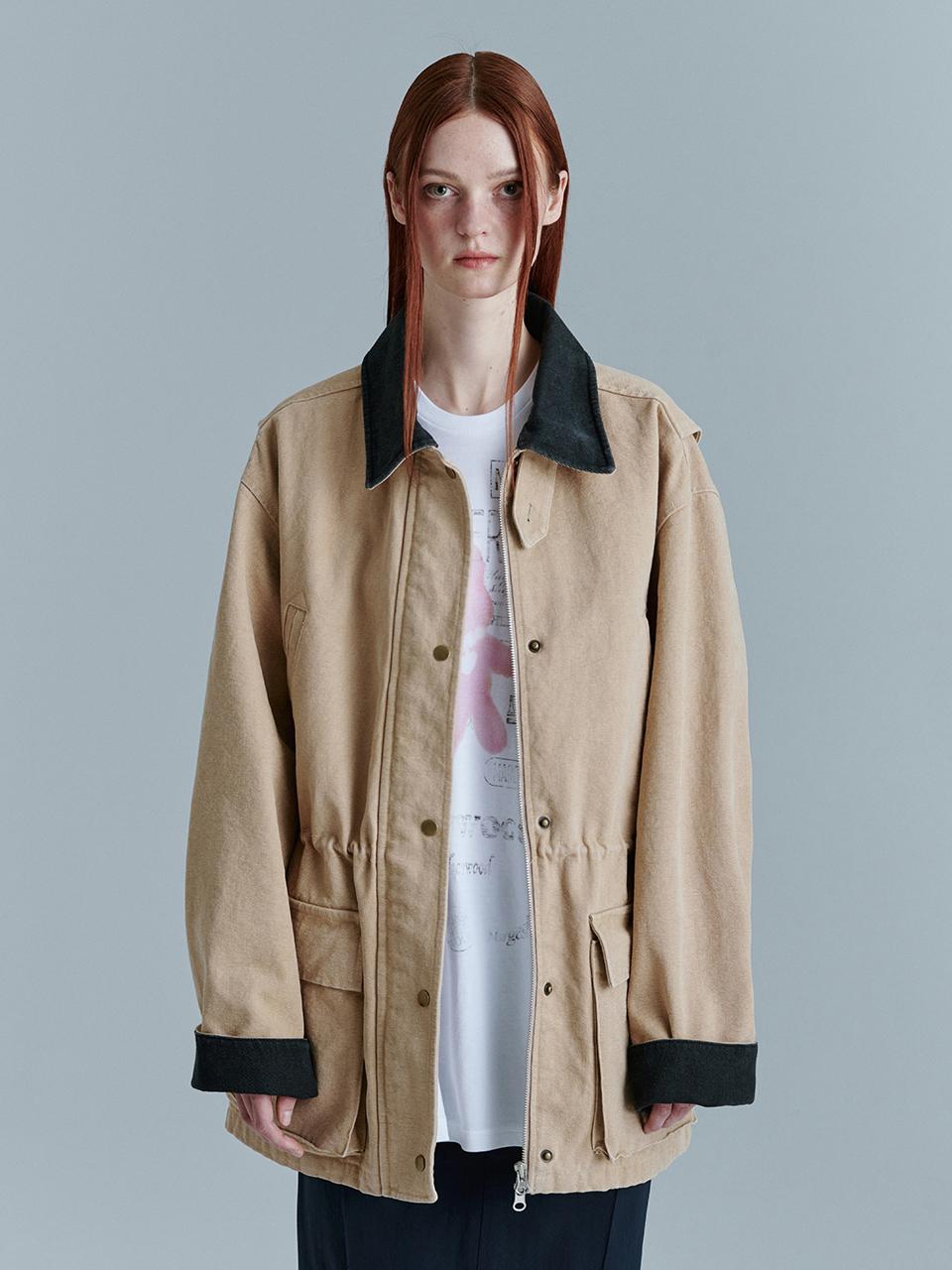 MARGESHERWOOD Washed Work Jacket (Beige)