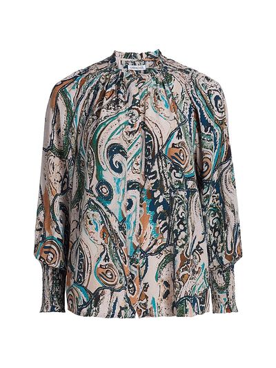 Maria Cher Women's Frank Julieta Printed Silk Blouse