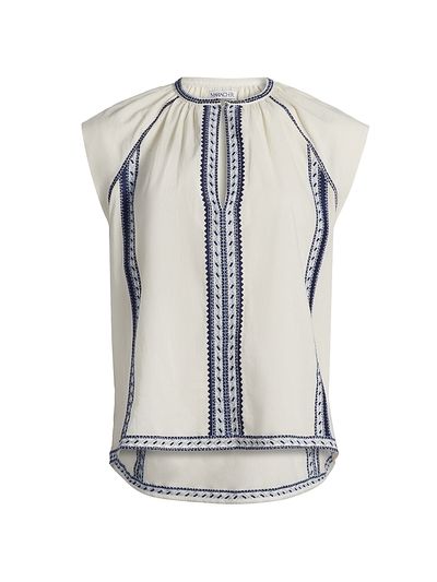 Maria Cher Women's Incas Angel Embroidered Cotton Voile Top