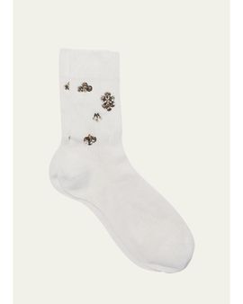 Maria La Rosa Agathe Beaded Crew Socks