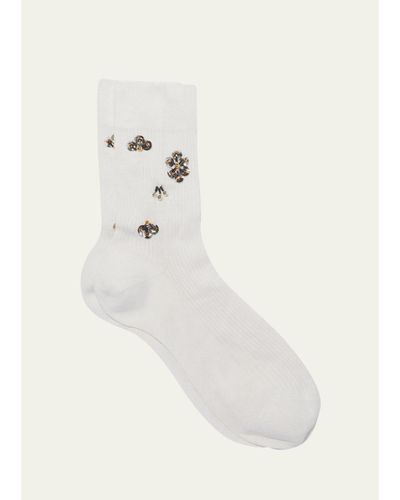 Maria La Rosa Agathe Beaded Crew Socks