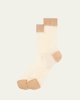 Maria La Rosa Wave Sheer Mid-Calf Organic Cotton Socks