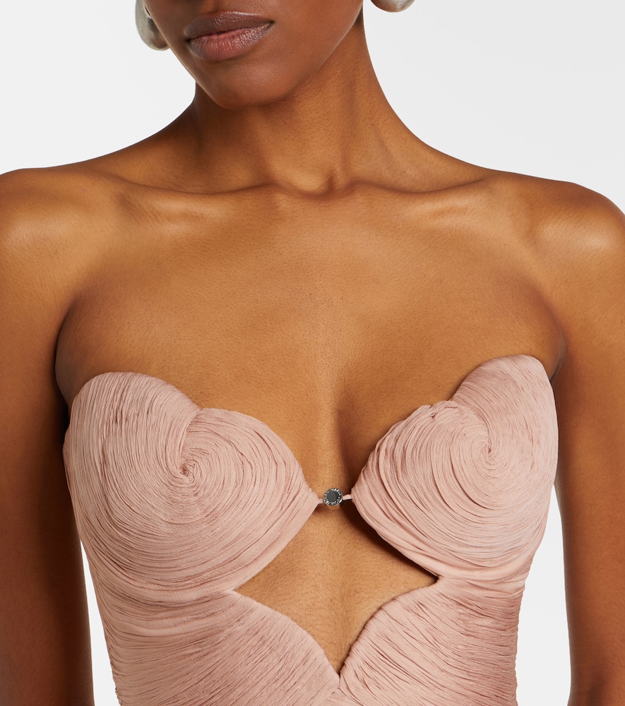 Maria Lucia Hohan - Ananda pleated silk muslin bustier gown