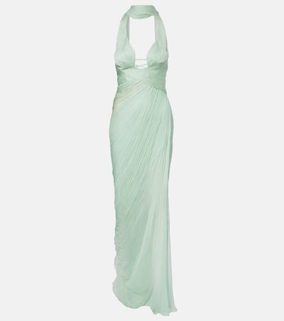 maria lucia hohan green marble print halter dress ra-include