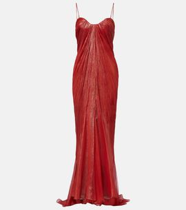 Maria Lucia Hohan Maria Lucia Hohan Victoria pleated silk muslin bustier gown