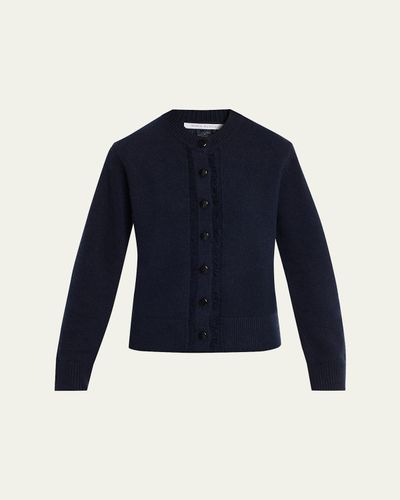 Maria Mcmanus Cashmere And Cotton Ladder Stitch-Trim Cardigan