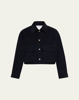 MARIA MCMANUS Cropped Snap-Front Velvet Jacket