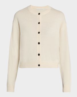 MARIA MCMANUS Drop-Shoulder Cashmere Crewneck Cardigan
