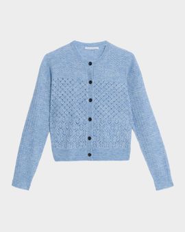 MARIA MCMANUS Honeycomb Knit Crewneck Cardigan