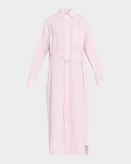 MARIA MCMANUS Long-Sleeve Drawstring Midi Shirtdress