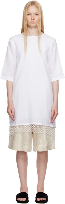 Maria McManus Maria McManus White T-shirt Cocoon Macrame Minidress