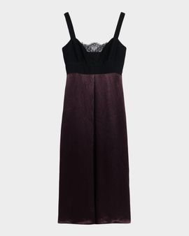 MARIA MCMANUS Sleeveless Lace Bustier Silk Midi Dress