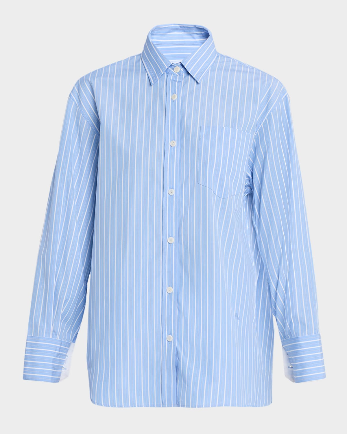 MARIA MCMANUS Striped Cotton Button-Down Tunic Shirt