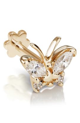 MARIA TASH MARIA TASH Diamond Butterfly Threaded Stud Earring
