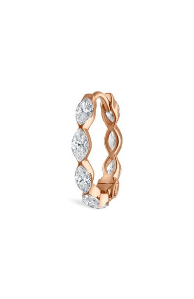 MARIA TASH MARIA TASH Diamond Marquise Single Hoop Earring
