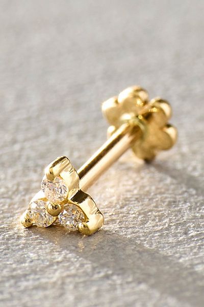 Maria Tash Maria Tash Diamond Trinity 3mm Stud Earring