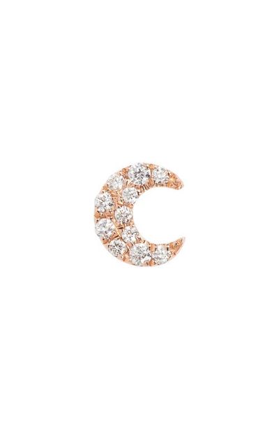 MARIA TASH Maria Tash Small Diamond Moon Stud Earring