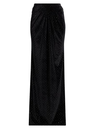 Mariandree Gaitan Women's Alice Crystal-Embellished Velvet Maxi-Skirt