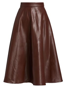 Mariandree Gaitan Women's Katty Faux Leather Midi-Skirt