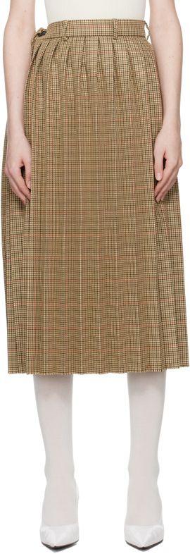 MARIE ADAM-LEENAERDT MARIE ADAM-LEENAERDT Beige Pleated Midi Skirt