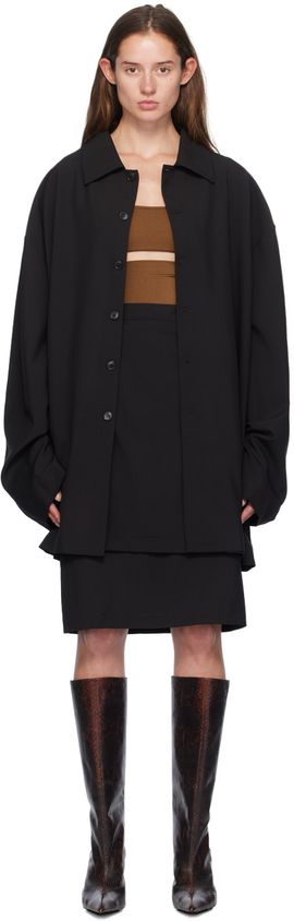 MARIE ADAM-LEENAERDT MARIE ADAM-LEENAERDT Black 'Jacket Skirt' Midi Dress