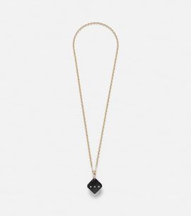 Marie Lichtenberg Marie Lichtenberg Dado Jumbo 18kt gold and wood pendant necklace with diamonds