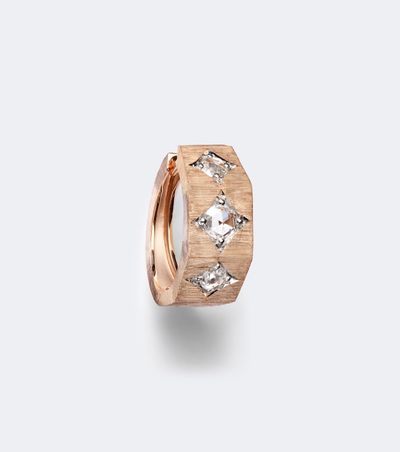Marie Lichtenberg Marie Lichtenberg Ecrou 18kt rose gold single hoop earring with diamonds