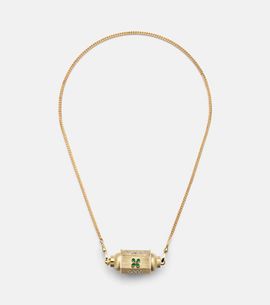 Marie Lichtenberg Marie Lichtenberg Good Things 18kt gold locket necklace with emeralds