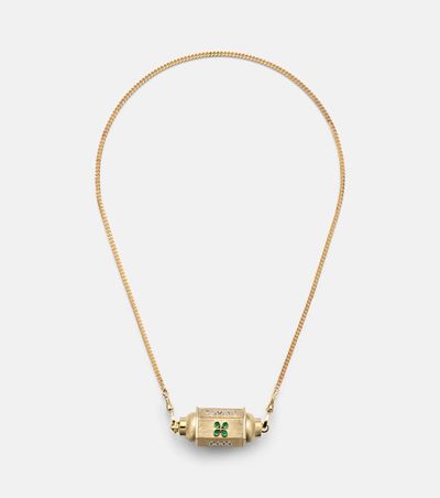 Marie Lichtenberg Marie Lichtenberg Good Things 18kt gold locket necklace with emeralds