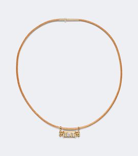 Marie Lichtenberg Marie Lichtenberg Love Smash 18kt gold and leather pendant necklace with diamond
