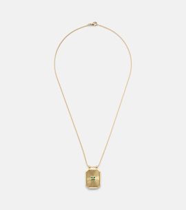 Marie Lichtenberg Marie Lichtenberg Luck 18kt gold pendant necklace with emerald