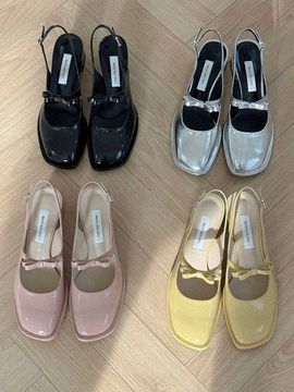 Marie mon dieu Fuzz Ribbon Slingback Pumps (4 Colors)