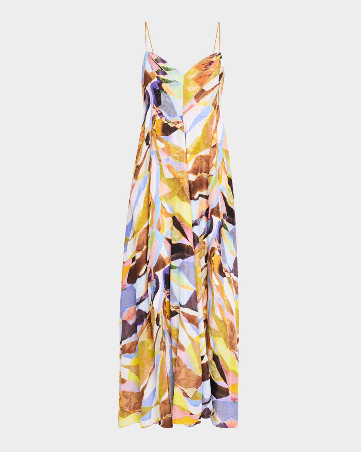 Marie Oliver Levine Sleeveless Silk Jacquard Maxi Dress