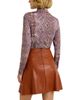 Marie Oliver Marie Oliver Crawford Paneled Faux Leather Skirt - 4