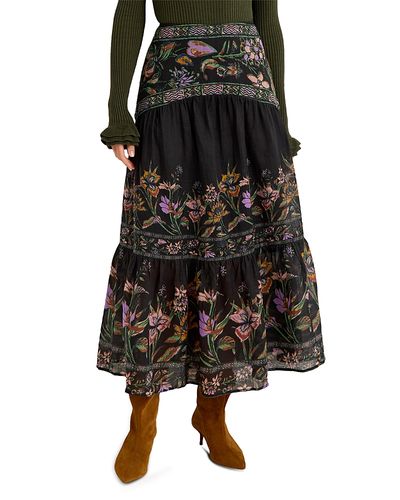 Marie Oliver Marie Oliver Holland Tiered Midi Skirt