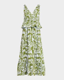 Marie Oliver Whitley Ruffle Floral-Print Cotton Maxi Dress