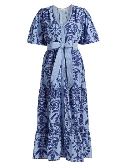Marie Oliver Women's Natty Embroidered Floral Shirtdress