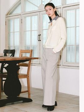 marieclaire Basic Wide Cotton Pants (MAECSL13MGY)