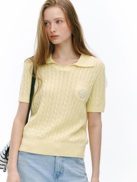 marieclaire Cable Pocket Collar Knit (MAFBKN27MYE)