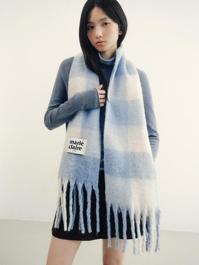 marieclaire Mini Cotton Checkered scarf (MAEDSC04MSB)