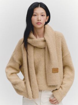marieclaire muffler set wool V-neck knitwear (MAEDKN07MBE)