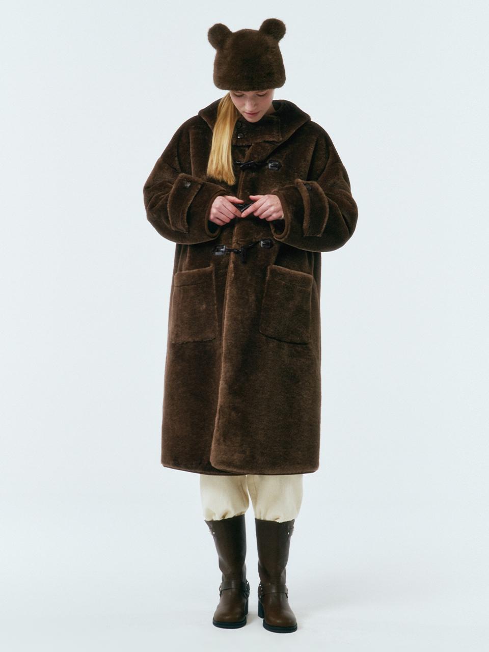 marieclaire Teddy Bear Long Toggle Coat (MAEDCT04MBR)