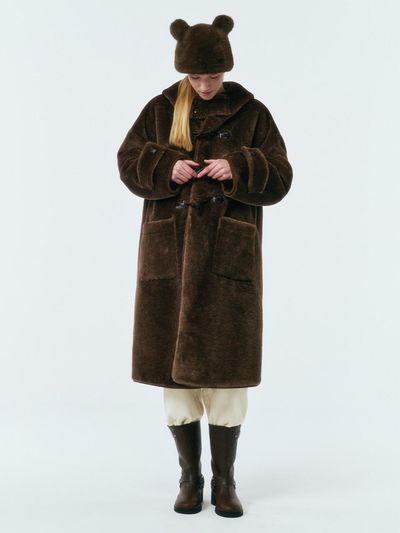 marieclaire Teddy Bear Long Toggle Coat (MAEDCT04MBR)