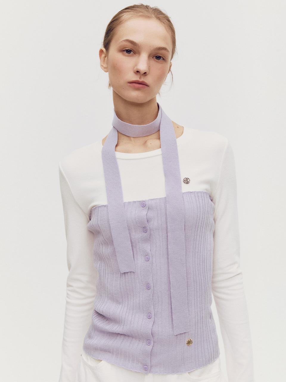 marieclaire Tube Top Muffler Wool Knit Set T-Shirt (MAFBKN14MLV)