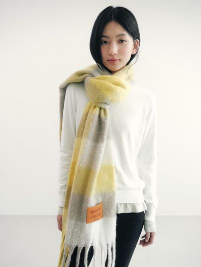 marieclaire Twisted fringe check scarf (MAEDSC02MYE)